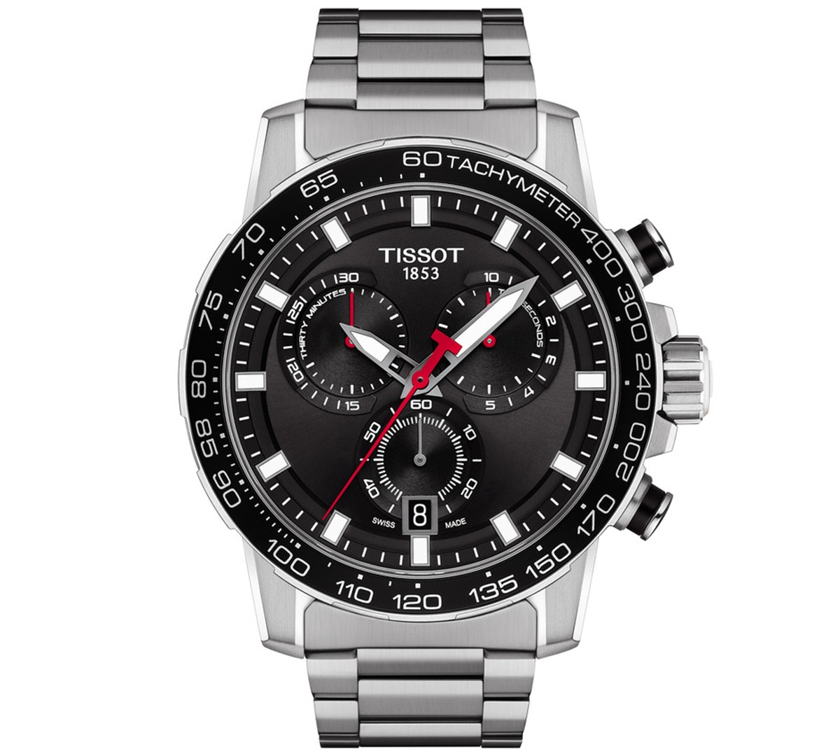 Мужские часы Tissot Supersport хронограф на браслете 45.5мм — фото 1