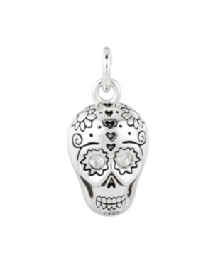 image of Fine Silver Plated Sugar Skull Charm
