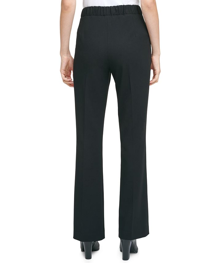 Calvin Klein Straight-Leg Pull-On Pants - Macy's