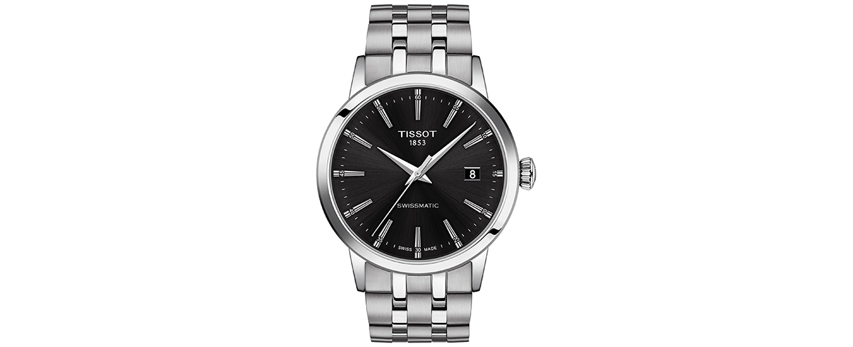 Shop Tissot Men's Swiss Automatic Classic Dream Stainless Steel Bracelet Watch 42mm In Black