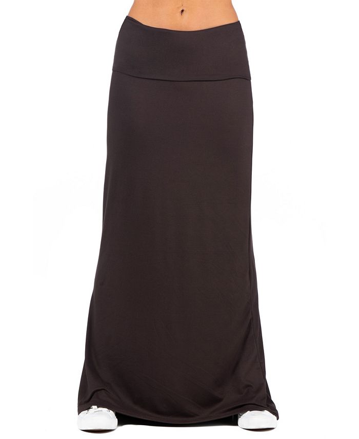 24seven Comfort Apparel Women's Fold Over Maxi Skirt - Macy's