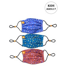 x Best Friends Unisex Kids Scattered Paws Pleated Reversible Mask, 3 Pack