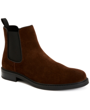 image of Calvin Klein Men-s Fenwick Silky Suede Chelsea Boots Men-s Shoes