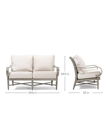Furniture - Grayson Wicker Outdoor Loveseat with Outdura Remy Sand Cushion