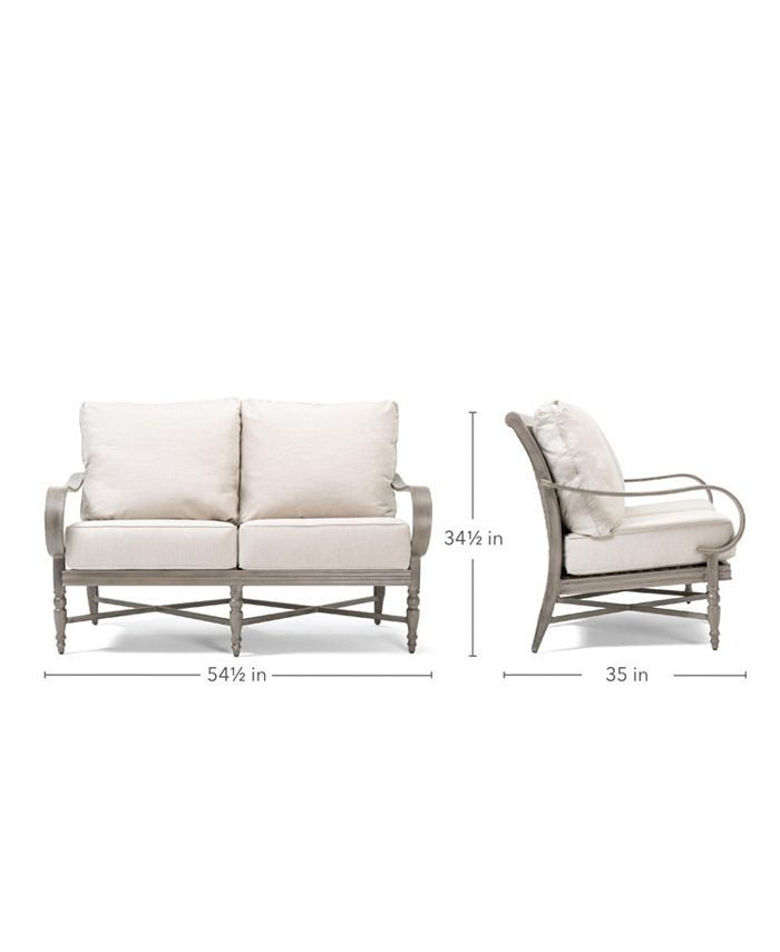 Furniture Winston Grayson Wicker Outdoor Loveseat with Outdura Remy
