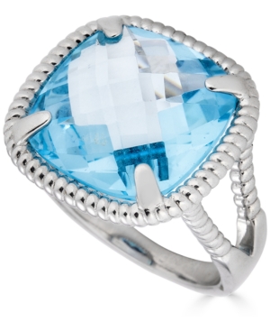image of Blue Topaz Statement Ring (16 ct. t.w.) in Sterling Silver