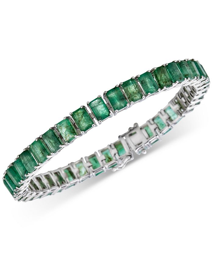Macy's Emerald Tennis Bracelet (22 ct. t.w.) in Sterling Silver (Also in Sapphire) Macy's