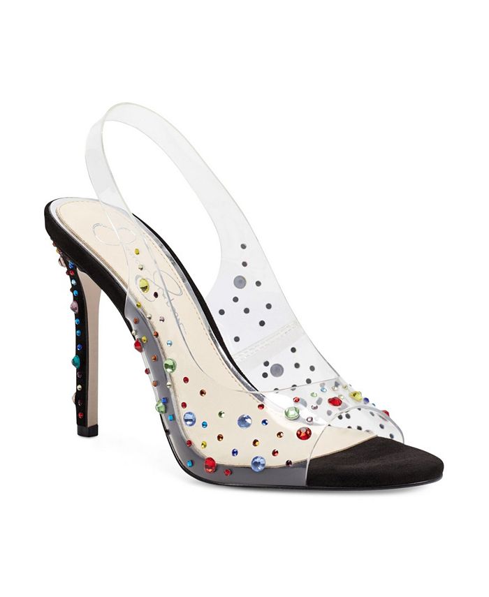 Jessica Simpson Jaisey Women S Embellished Open Toe Vinyl Pumps Reviews Pumps Shoes Macy S