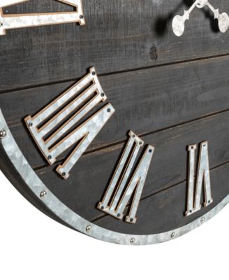 Oversized Farmhouse Wooden Galvanized Wall Clock