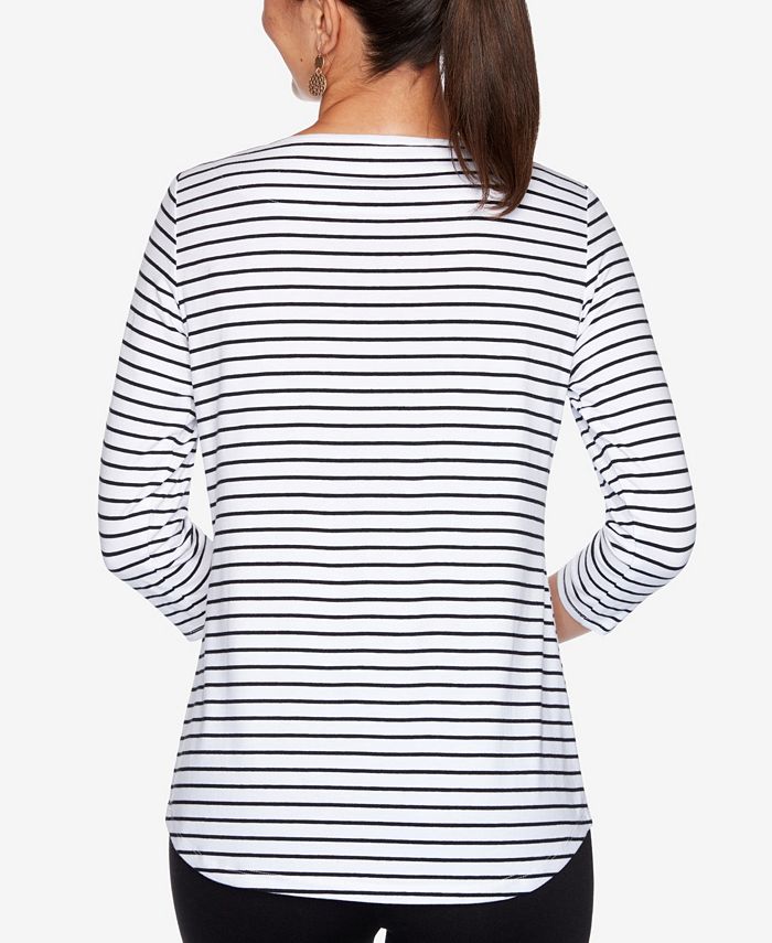 Ruby Rd. Women's Holiday Striped Cruiser Knit Top - Macy's