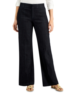 CHARTER CLUB WIDE-LEG DENIM TROUSER, CREATED FOR MACY'S