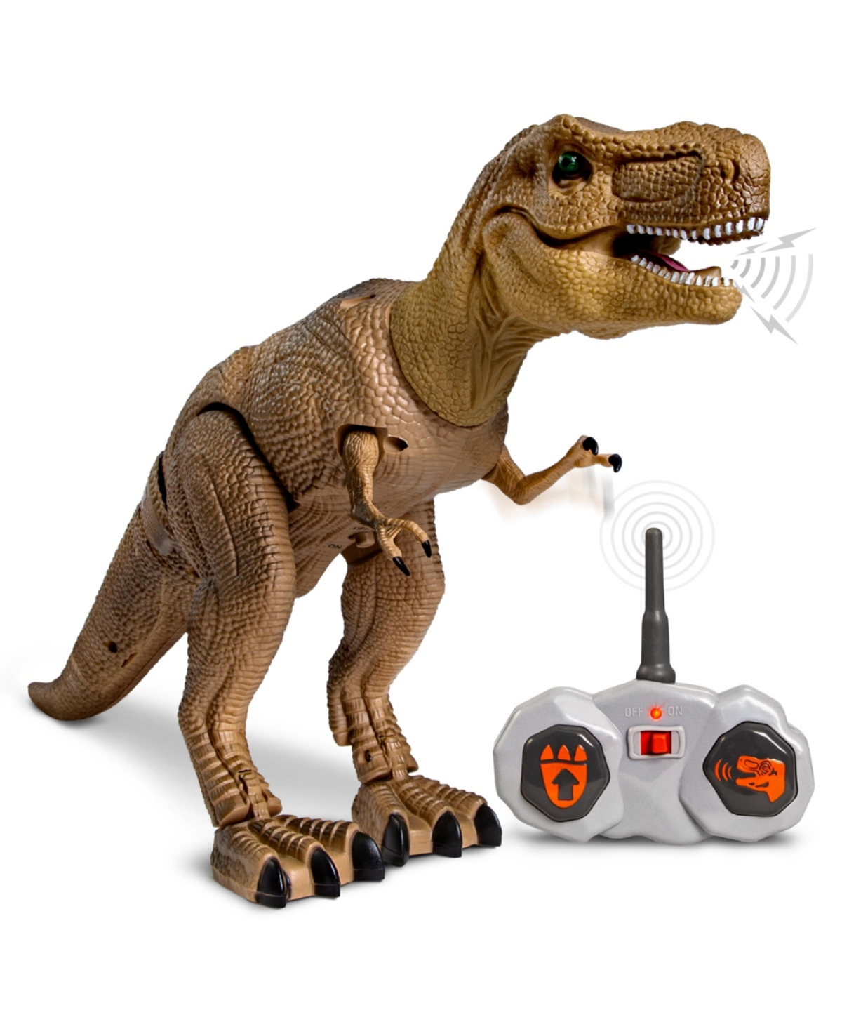 Discovery Rc T Rex Dinosaur Electronic Toy Action Figure In Brown
