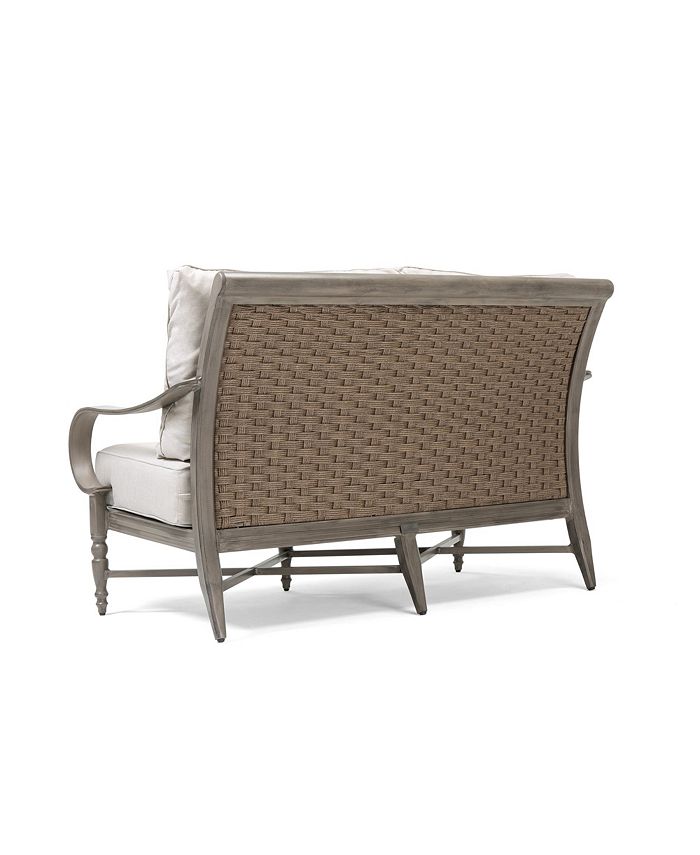Furniture Winston Grayson Wicker Outdoor Loveseat with Outdura Remy