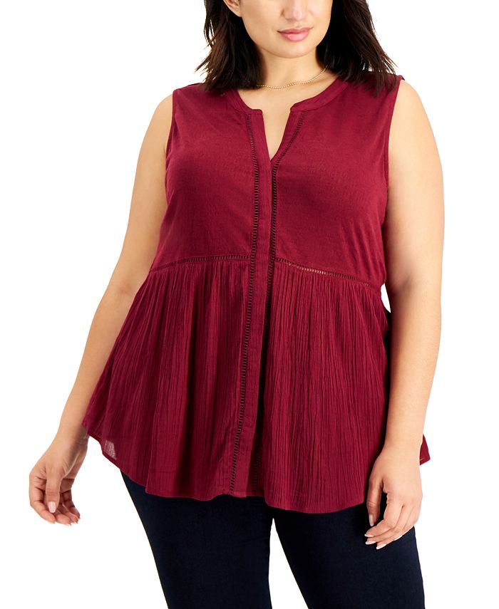 plus size sleeveless peplum top