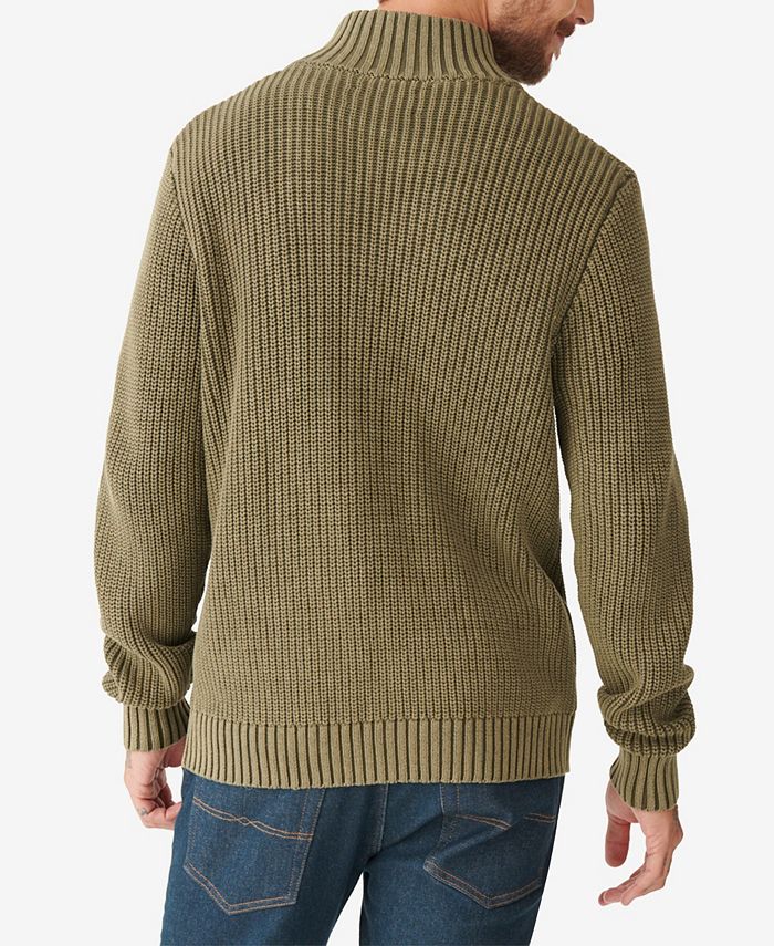 Lucky Brand Men's Washed Full Zip Mock Neck Sweater - Macy's