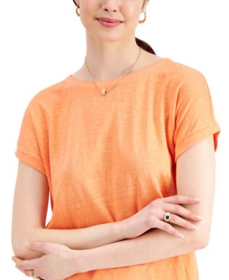 Charter Club Linen Boat-Neck Top, Created for Macy's 
