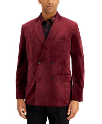 INC International Concepts - Men's Rick Double Breasted Velvet Blazer, Created for Macy's