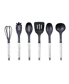 by Cambridge 6-Pc. Jumbo Utensil Set with Faux Marble Handles