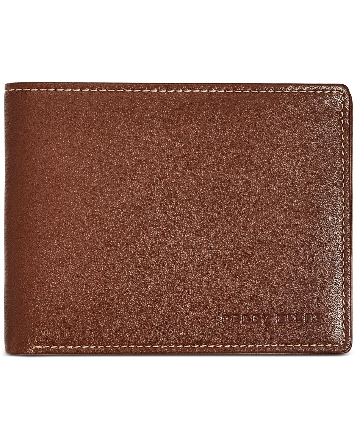 Perry Ellis Men's Leather Wallet - Luggage