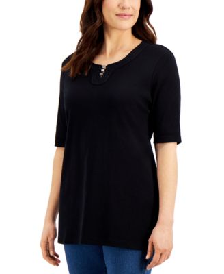 macys black tops