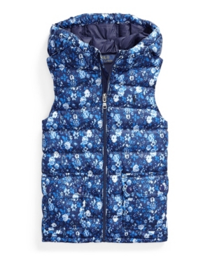 image of Little Girls Water-Resistant Floral Vest