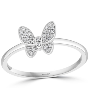 image of Effy Diamond Butterfly Promise Ring (1/10 ct. t.w.) in Sterling Silver