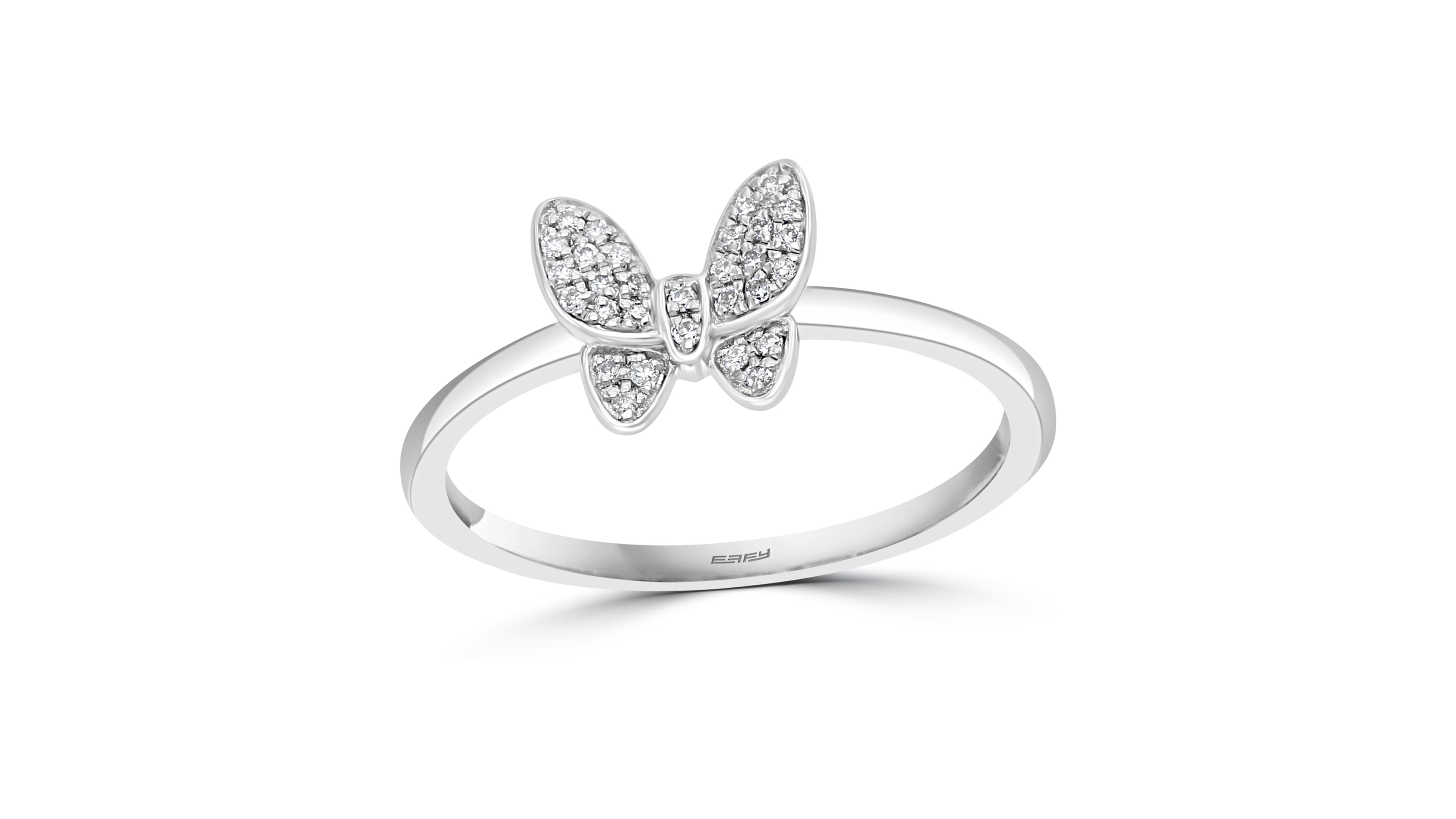 Effy Diamond Butterfly Ring (1/10 ct. t.w.) in Sterling Silver or 14k Gold-Plated Sterling Silver