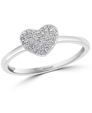 image of Effy Diamond Pave Heart Promise Ring (1/8 ct. t.w.) in Sterling Silver