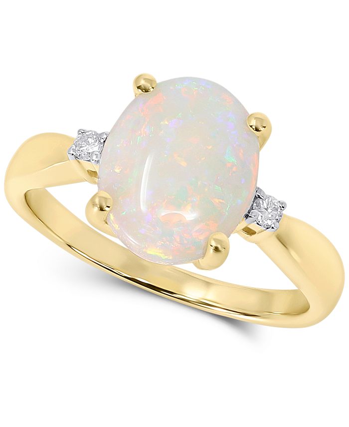 Macy's Opal (1-3/4 ct. t.w.) & Diamond Accent Ring in 14k Gold - Macy's