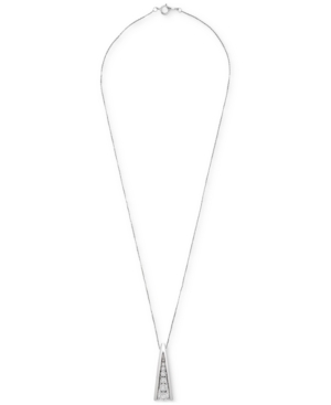 image of Diamond Graduated Pendant Necklace (1/10 ct. t.w.) in Sterling Silver