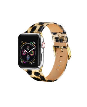 Shop Posh Tech Unisex Leopard Patent Leather Replacement Band For Apple Watch, 42mm In Cheetah