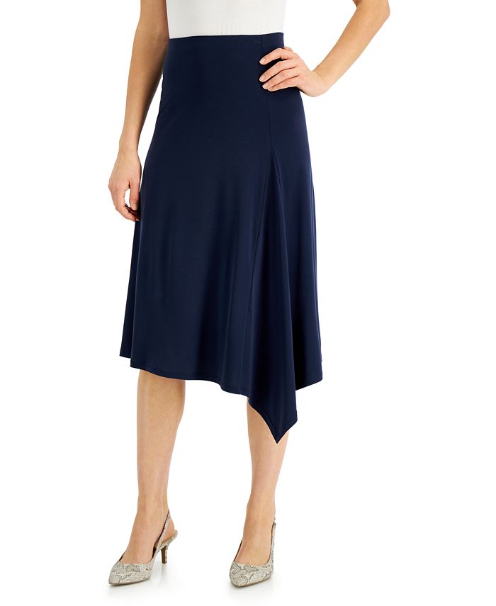 JM Collection Petite Shark Bite Pull On A Line Skirt Created for