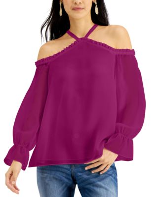 INC Solid Cold Shoulder Top Created for Macy s Macy s