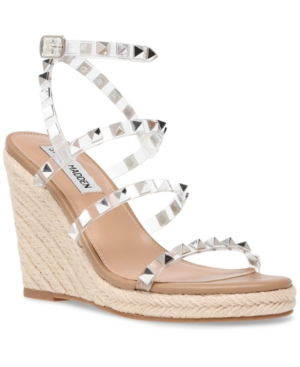 image of Steve Madden Women-s Maici Studded Platform Wedge Espadrilles
