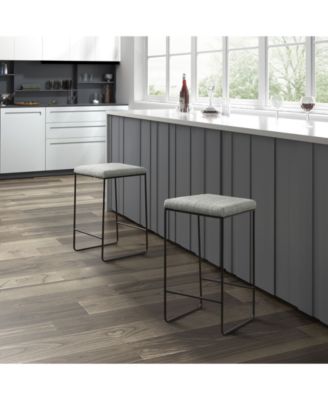 Martha Stewart Hastings 25.5"H Modern Metal Counter Stool with Footrest and Cushioned Seat