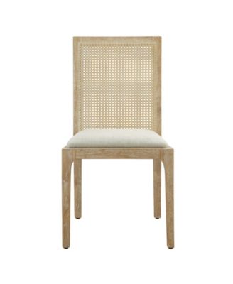 Canteberry Farmhouse Solid Wood Cane-inset Dining Chair with Cushioned Seat, Set of 2