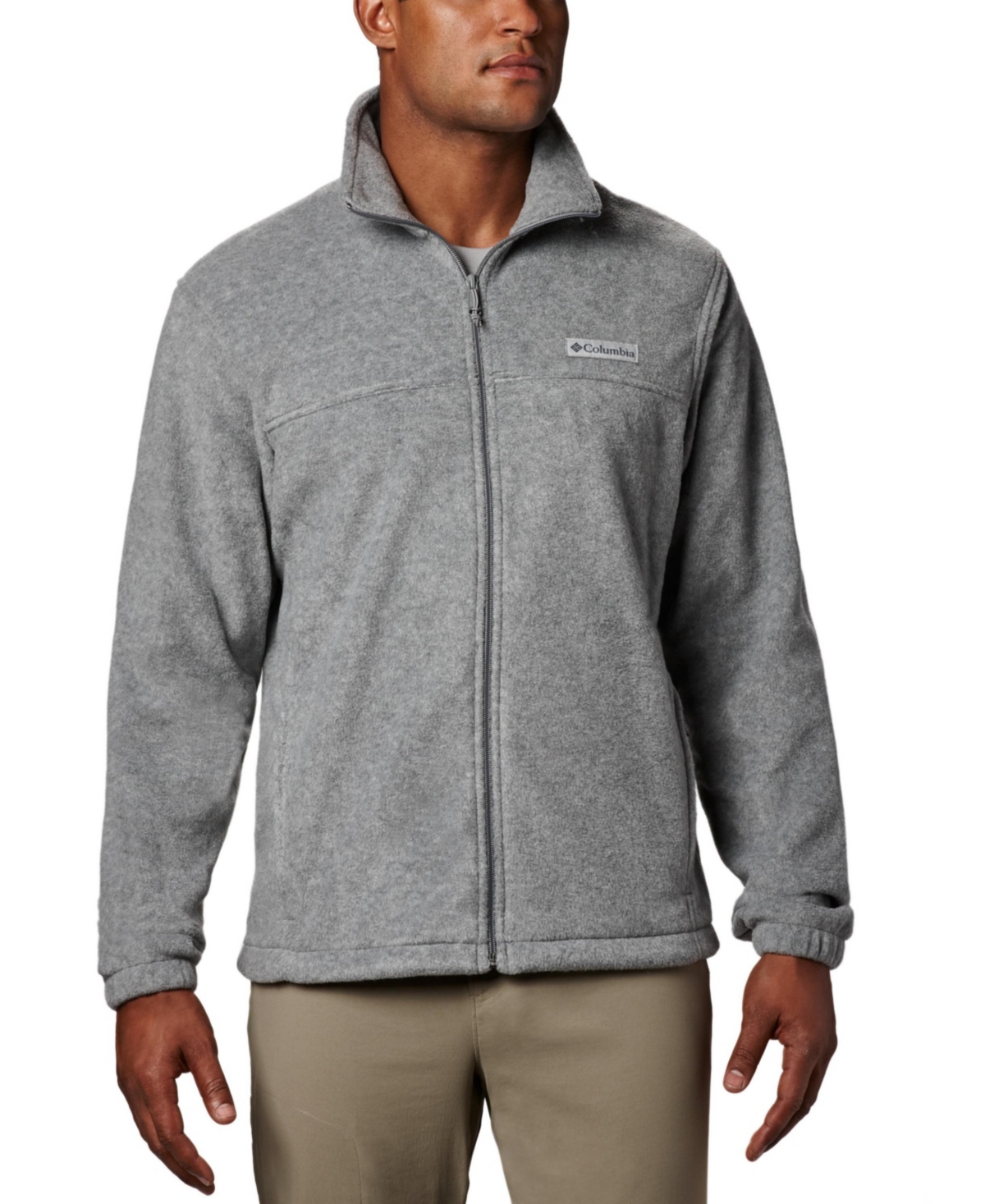 Columbia Men's Steens Mountain Full Zip 2.0 Fleece Jacket In Light Grey Heather