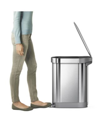 45 Liter Slim Kitchen Trash Can with Liner Pocket