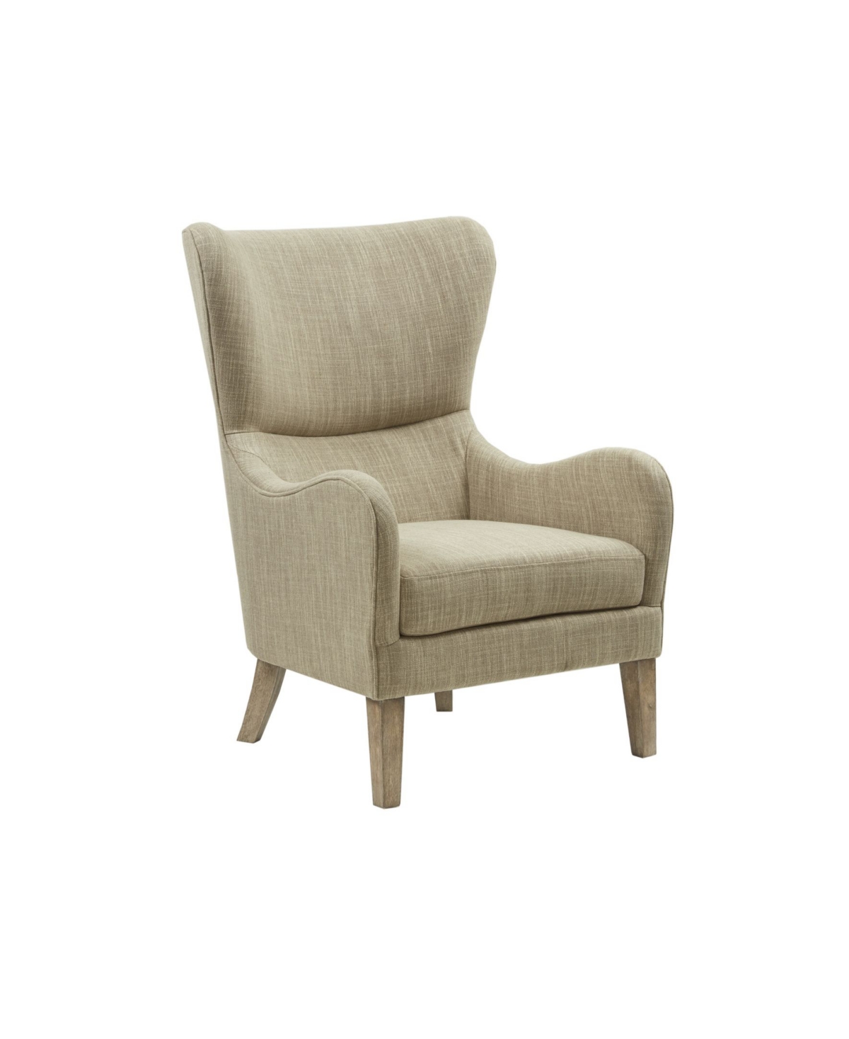 Madison Park Arianna Fabric Swoop Wing Chair In Taupe