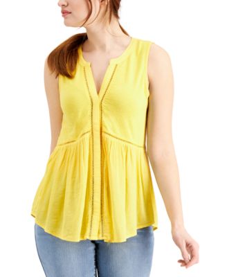 macys yellow tops