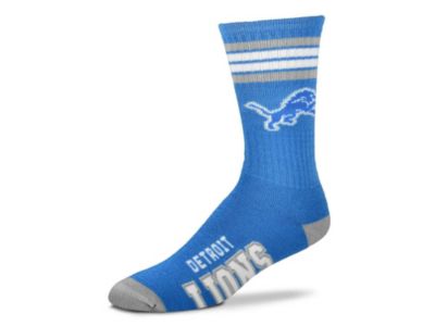 For Bare Feet - Detroit Lions Youth 4 Stripe Deuce Crew Socks