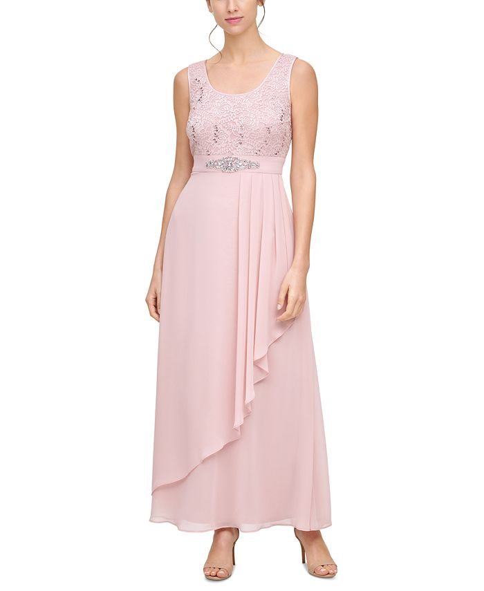 Jessica Howard Petite Chiffon A-Line Gown and Jacket - Macy's
