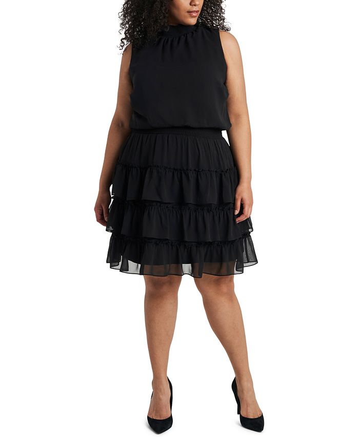 MSK Plus Size Tiered Fit & Flare Dress - Macy's