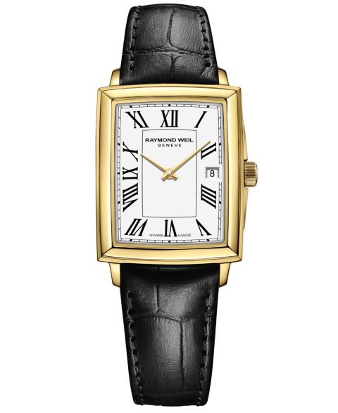 Женские часы Raymond Weil Swiss Toccata Black Calf Leather Strap Watch 22.6x28.1mm