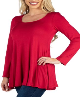 Women's Long Sleeve Swing Style Flared Tunic Top