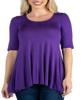 Women's Elbow Sleeve Swing Tunic Top