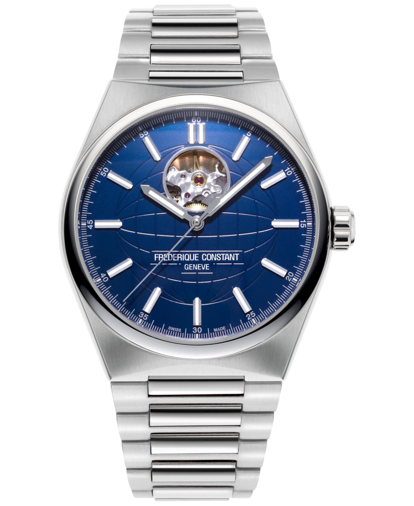 Мужские часы Frederique Constant Swiss Automatic Highlife Heart Beat Stainless Steel Bracelet Watch 41mm — фото 1