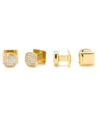 Men's Pave Cufflink and Stud Set