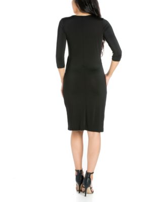 Women's Draped in Style V-Neck Dress