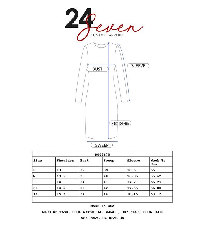 24seven Comfort Apparel Women's Fitted V-Neck Side Slit Maxi Dress - Macy's